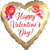 Satin Happy Valentine's Day Watercolor Floral 18″ Balloon