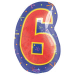 Number 6 - Multi-color 20″ Balloon
