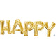 30″ Block Phrase: "happy" - Gold (air-fill Only)