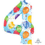 Number 4 - Anagram - Balloons & Streamers 34″ Balloon