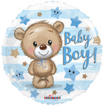 Baby Boy Bear (requires heat-sealing) 9″ Foil Balloons by Convergram from Instaballoons