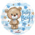 Baby Boy Bear (requires heat-sealing) 9″ Foil Balloons by Convergram from Instaballoons