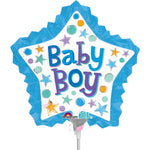 Baby Boy Star with Ruffle (requires heat-sealing) 14″ Foil Balloon by Anagram from Instaballoons