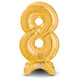 Standups Number 8 - Gold (air-fill Only) 25″ Balloon