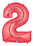 Red Number 2 34" Balloon