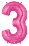 Pink Number 3 34" Balloon