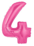 Pink Number 4 34" Balloon