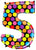 Neon dots Number 5 34" Balloon