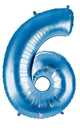 Blue Number 6 34" Balloon