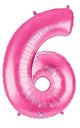 Pink Number 6 34" Balloon