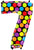 Neon dots Number 7 34" Balloon