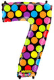 Neon dots Number 7 34" Balloon