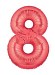 Red Number 8 34" Balloon