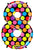 Neon dots Number 8 34" Balloon