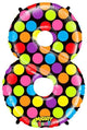 Neon dots Number 8 34" Balloon