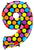 Neon dots Number 9 34" Balloon