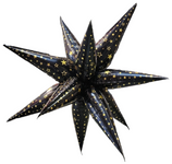 Black Gold Confetti Stars 26″ Foil Balloon by Imported from Instaballoons