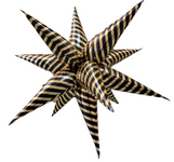 Black Gold Stripes Starburst 26″ Foil Balloon by Imported from Instaballoons