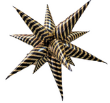 Black Gold Stripes Starburst 40″ Foil Balloon by Imported from Instaballoons