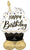 Black Silver Gold Birthday Wishes AirLoonz 52″ Foil Balloon by Anagram from Instaballoons