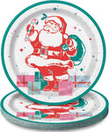 Bright Santa Christmas Paper Plates  9″ by Unique from Instaballoons