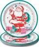 Bright Santa Christmas Paper Plates  9″ (8 count)