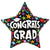 Brilliant Congrats Graduation Star 28″ Foil Balloon by Betallic from Instaballoons