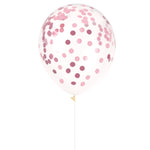 Clear with Light Pink Confetti 12″ Latex Balloons by Unique from Instaballoons