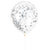 Clear with Silver Foil Confetti 12″ Latex Balloons by Unique from Instaballoons