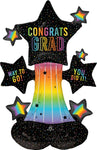 Congrats Grad Cosmic AirLoonz 36″ Foil Balloon by Anagram from Instaballoons