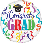 Congrats Grad Streamers 18″ Foil Balloon by Anagram from Instaballoons