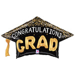 Congratulations Confetti Grad Hat 30″ Foil Balloon by Betallic from Instaballoons