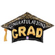 Congratulations Confetti Grad Hat 30″ Balloon