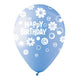 All-round Happy Birthday Daisies Light Blue 12″ Latex Balloons (50 count)