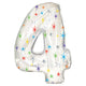 Multi-colored Sparkle Number 4 (Four) 38″ Balloon