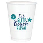 Eat Sleep Beach Repeat Plastic Cups by Amscan from Instaballoons