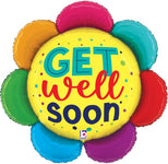 Get Well Soon Colorful Flower 27″ Foil Balloon by Betallic from Instaballoons