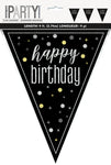 Glitz Black Birthday Pennant Flag Banner by Unique from Instaballoons