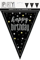 Glitz Black Birthday Pennant Flag Banner