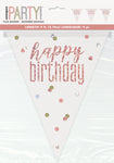 Glitz Rose Gold Birthday Pennant Banner by Unique from Instaballoons