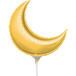 Gold Crescent 17″  Foil Balloon by Anagram from Instaballoons