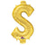 Gold Dollar Sign $ Symbol 16″ Foil Balloon by Anagram from Instaballoons