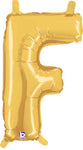 Gold Letter F 14″ Foil Balloon by Betallic from Instaballoons