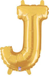 Gold Letter J 14″ Foil Balloon by Betallic from Instaballoons