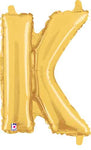 Gold Letter K 14″ Foil Balloon by Betallic from Instaballoons