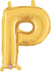 Gold Letter P 14″ Foil Balloon by Betallic from Instaballoons