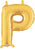 Gold Letter P 14″ Foil Balloon by Betallic from Instaballoons