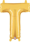 Gold Letter T 14″ Foil Balloon by Betallic from Instaballoons