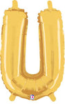 Gold Letter U 14″ Foil Balloon by Betallic from Instaballoons