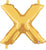 Gold Letter X 14″ Foil Balloon by Betallic from Instaballoons